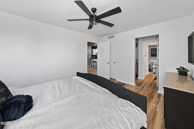 4725 Bay Point Rd Unit 258, Panama City, FL 32408 - bedroom with ceiling fan and light wood-type flooring