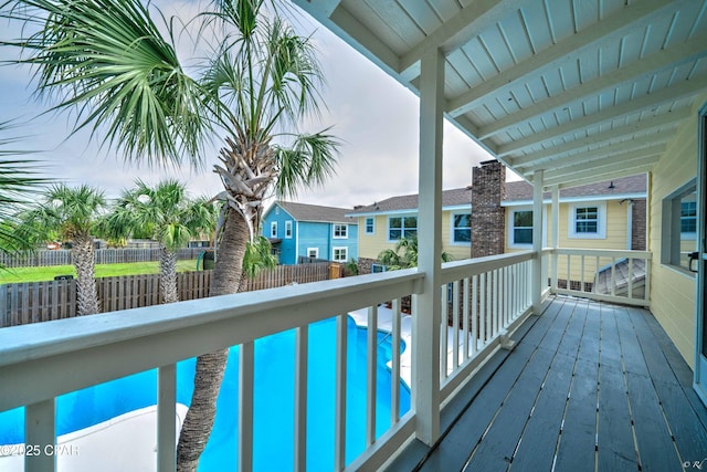 wooden deck with fence