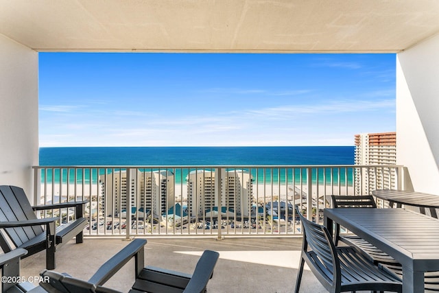9860 S Thomas Dr Unit 1919, Panama City, FL 32408 - balcony featuring a water view and a view of the beach