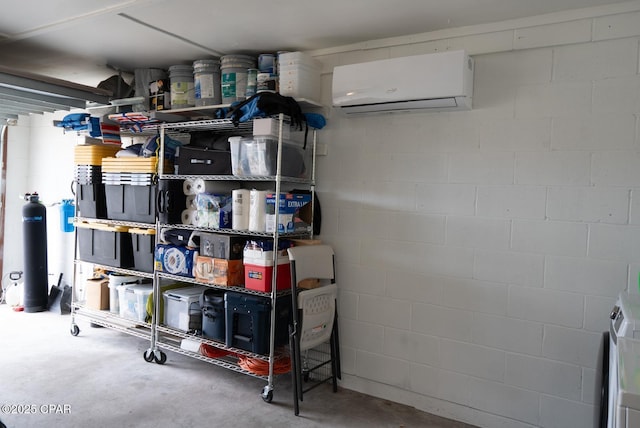 storage with a wall mounted AC
