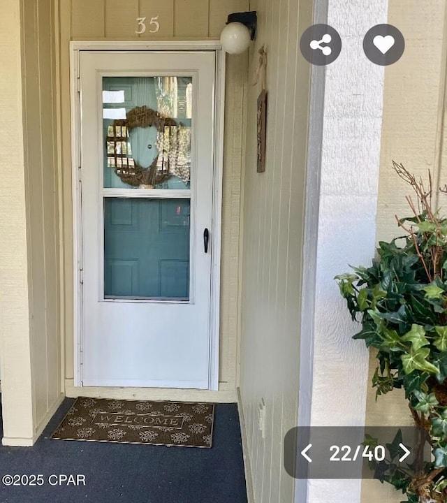 view of doorway to property