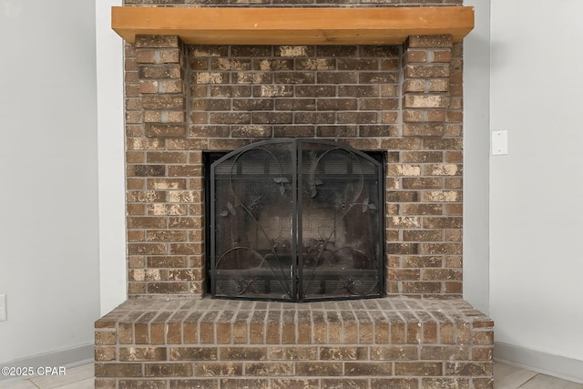 7577 Kelsey Dr, Panama City, FL 32404 - interior details with a brick fireplace and baseboards