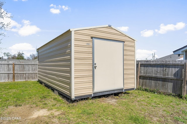 7577 Kelsey Dr, Panama City, FL 32404 - view of shed with a fenced backyard