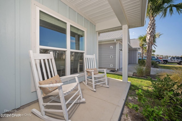 view of patio with a porch