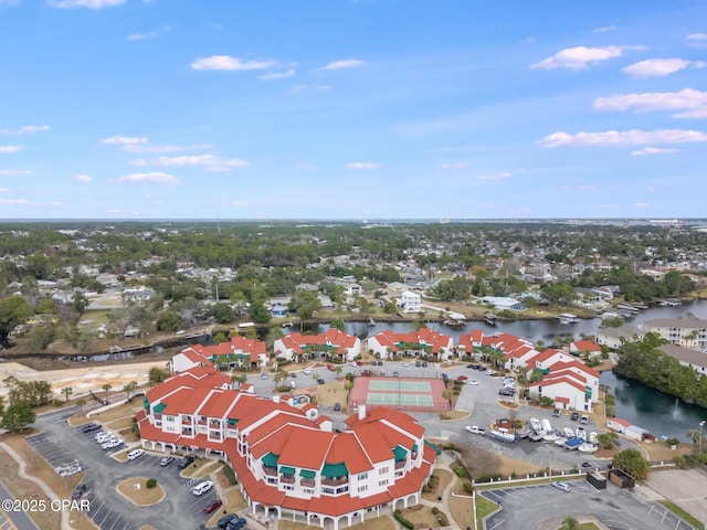 8730 Thomas Dr Unit 1201-B, Panama City Beach, FL 32408 - drone / aerial view with a residential view and a water view