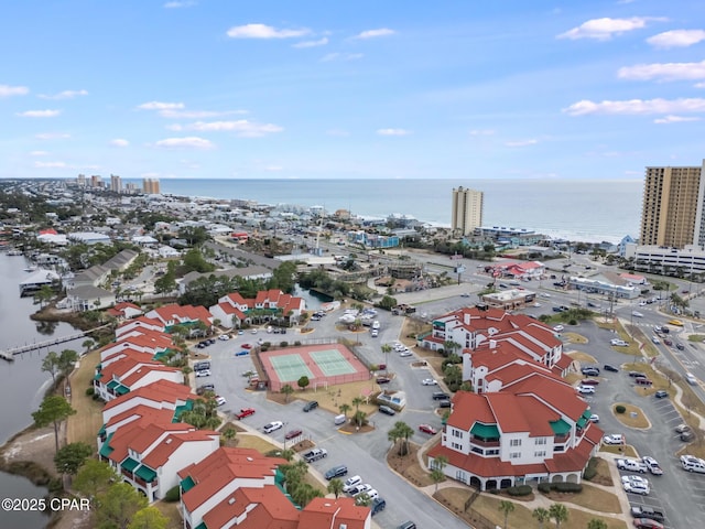 8730 Thomas Dr Unit 1201-B, Panama City Beach, FL 32408 - drone / aerial view featuring a view of city and a water view