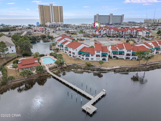 8730 Thomas Dr Unit 1201-B, Panama City Beach, FL 32408 - bird's eye view with a view of city and a water view