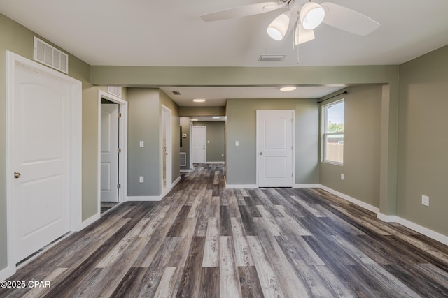 1705 Lake Ave, Panama City, FL 32401 - empty room featuring dark wood-style flooring, baseboards, and ceiling fan