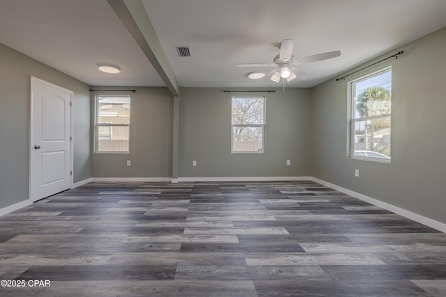 1705 Lake Ave, Panama City, FL 32401 - empty room featuring a ceiling fan, baseboards, and wood finished floors