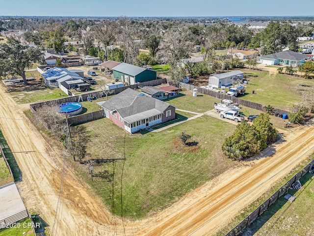 aerial view with a residential view