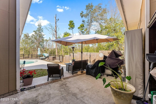 view of patio with fence