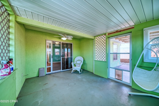 view of unfurnished sunroom