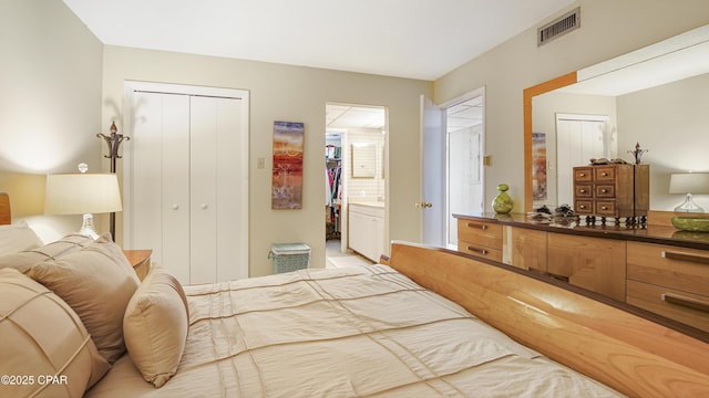 bedroom with visible vents