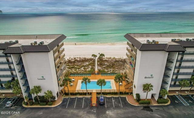 property view of water with a view of the beach