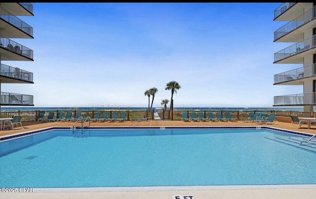 pool with a water view