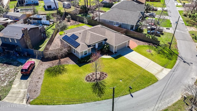 aerial view with a residential view