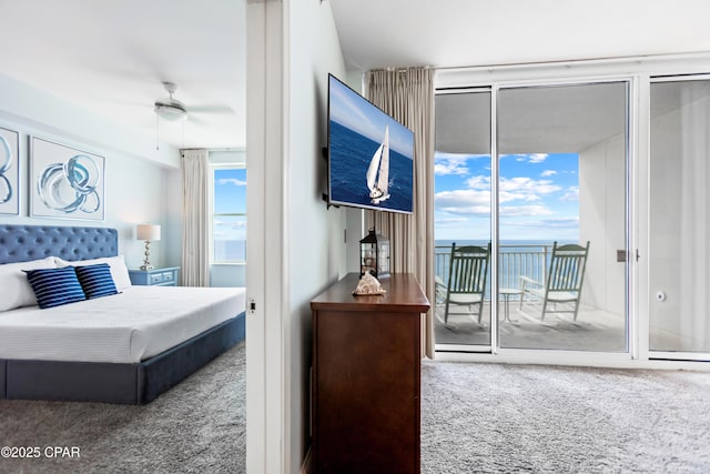carpeted bedroom featuring access to exterior