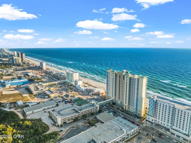 bird's eye view with a water view and a city view