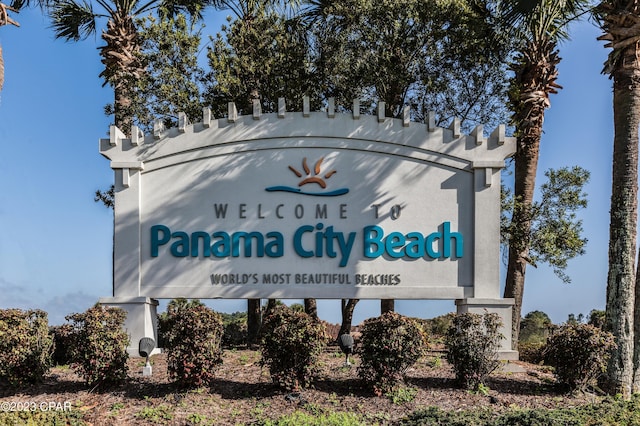 view of community sign