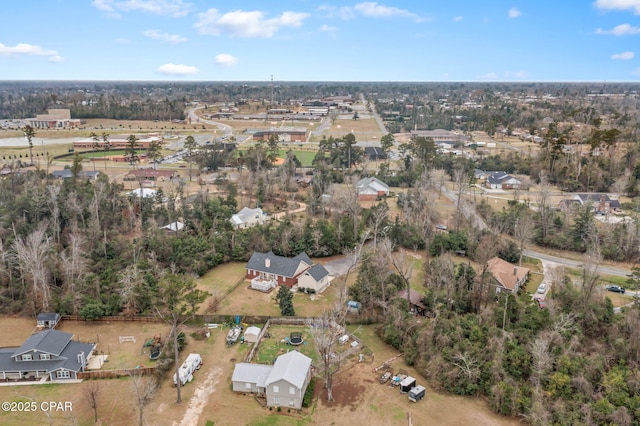 aerial view with a residential view