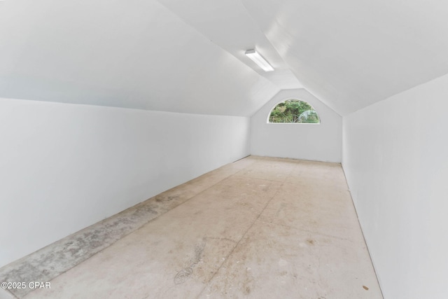 additional living space featuring lofted ceiling