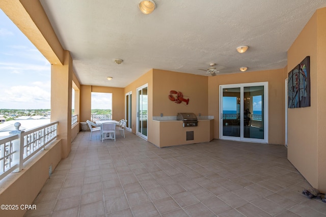 view of patio with area for grilling