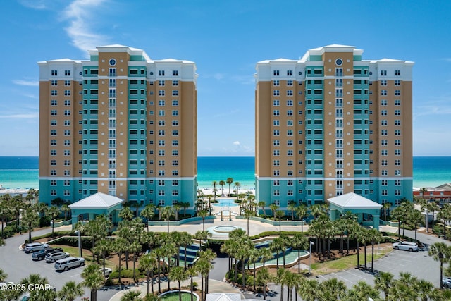 view of property with a water view