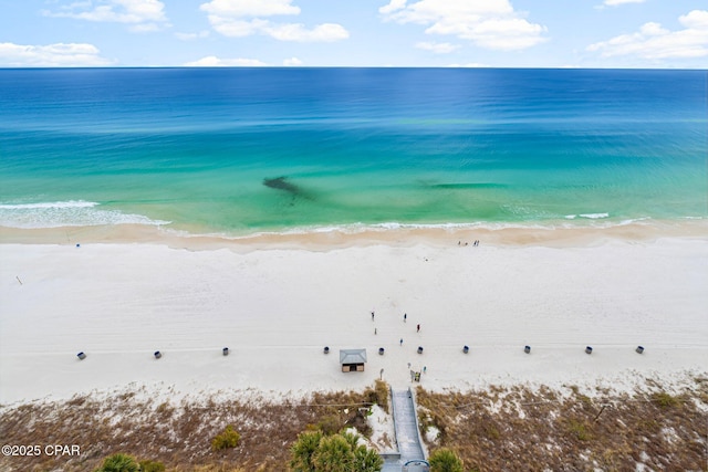 view of water feature with a view of the beach