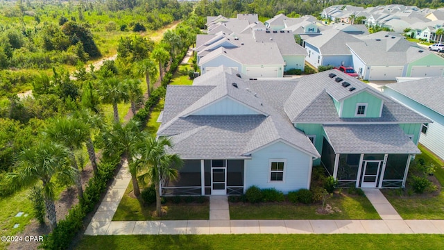 drone / aerial view with a residential view