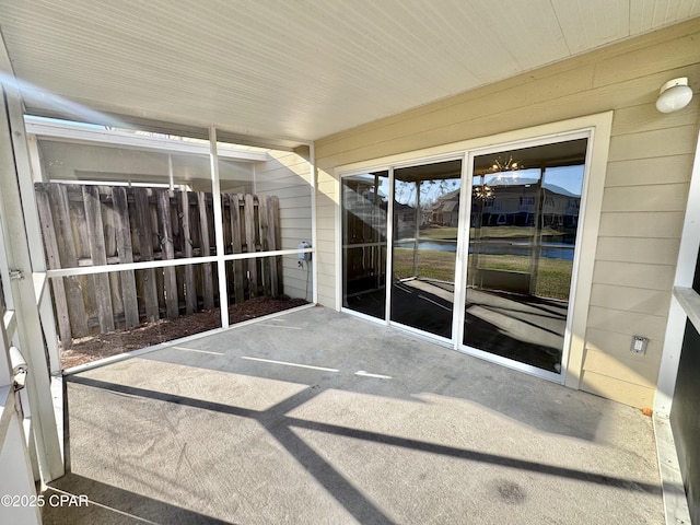 view of unfurnished sunroom