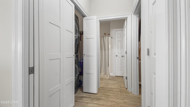 hall featuring light wood-style flooring