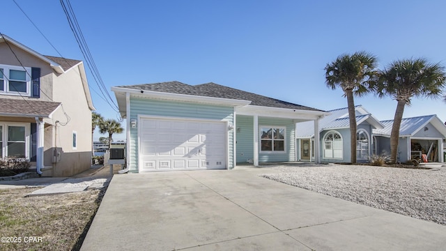 view of front of property with a garage and driveway