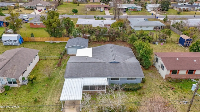 aerial view with a residential view