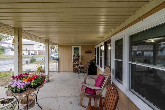 view of patio / terrace with a gate and fence