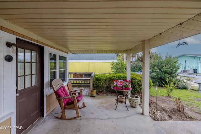 view of patio / terrace with fence