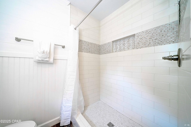 bathroom featuring a stall shower