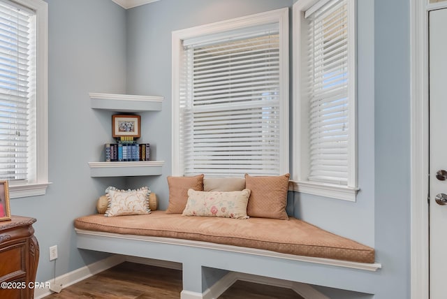 233 Moonlight Bay Dr, Panama City Beach, FL 32407 - sitting room featuring baseboards and wood finished floors