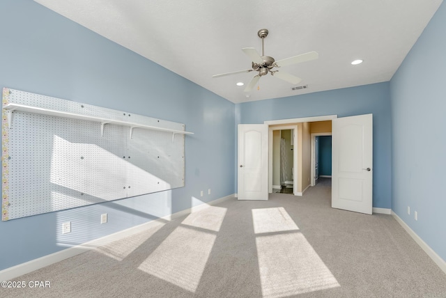 233 Moonlight Bay Dr, Panama City Beach, FL 32407 - unfurnished bedroom with recessed lighting, visible vents, baseboards, and carpet floors