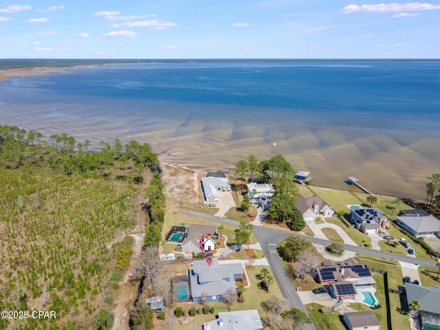 233 Moonlight Bay Dr, Panama City Beach, FL 32407 - drone / aerial view with a residential view and a water view