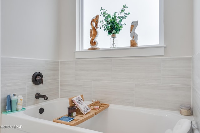 bathroom with a bathing tub