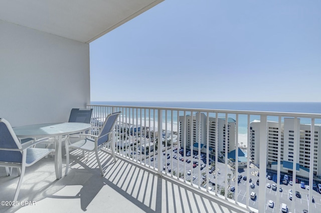 balcony with a water view