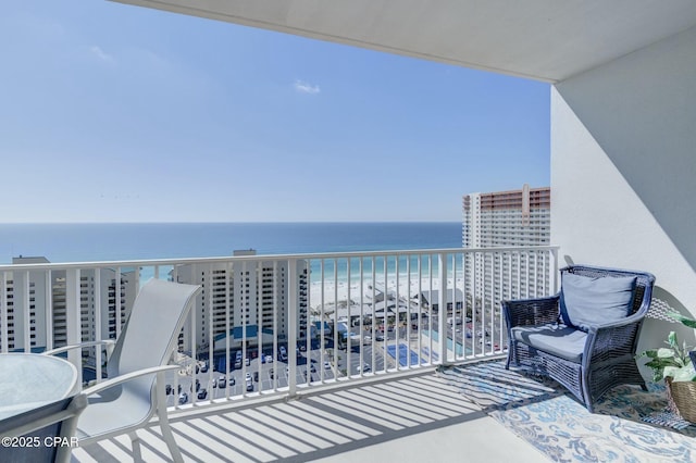 balcony with a water view