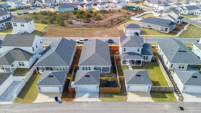 drone / aerial view with a residential view