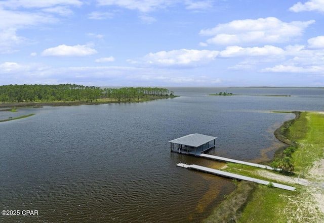 exterior space featuring a water view