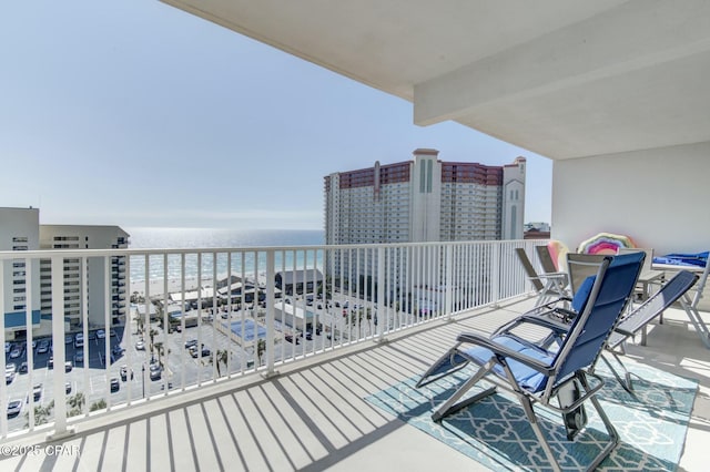 balcony with a water view