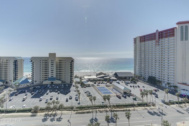 bird's eye view with a water view and a city view