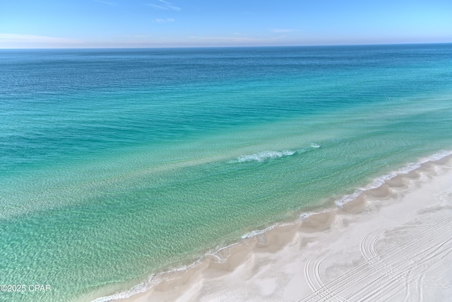 view of water feature featuring a view of the beach