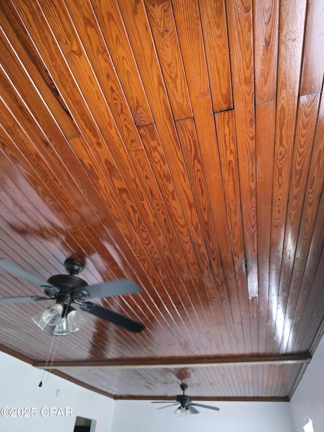 interior details with wood ceiling