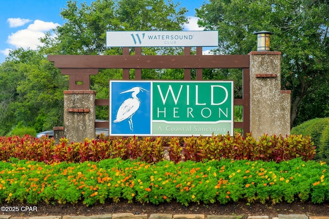 view of community sign