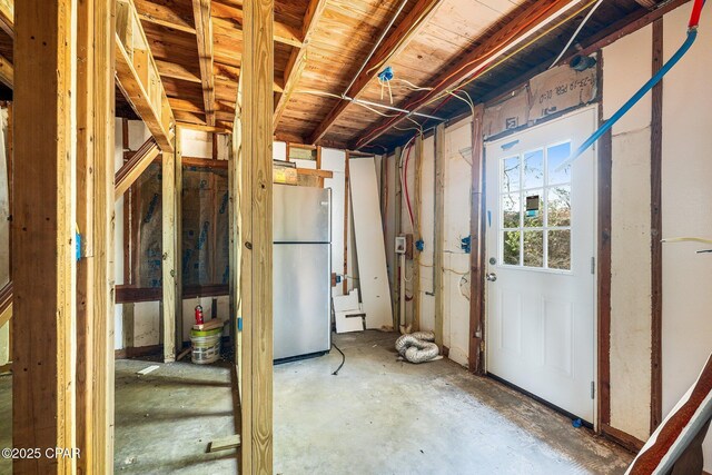 819 Russ Lake Dr, Panama City, FL 32404 - below grade area featuring freestanding refrigerator